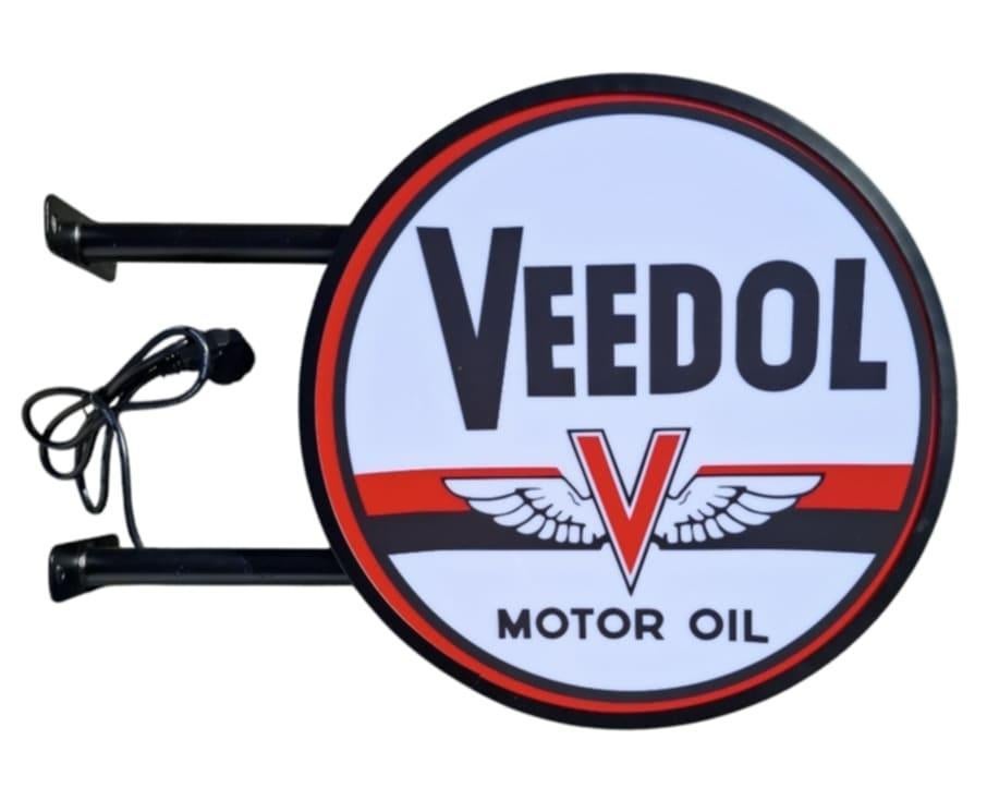 Veedol castrol Caltex Pennzoil dubbelzijdige verlichting, Verzamelen, Merken en Reclamevoorwerpen, Lichtbak of (neon) lamp, Nieuw