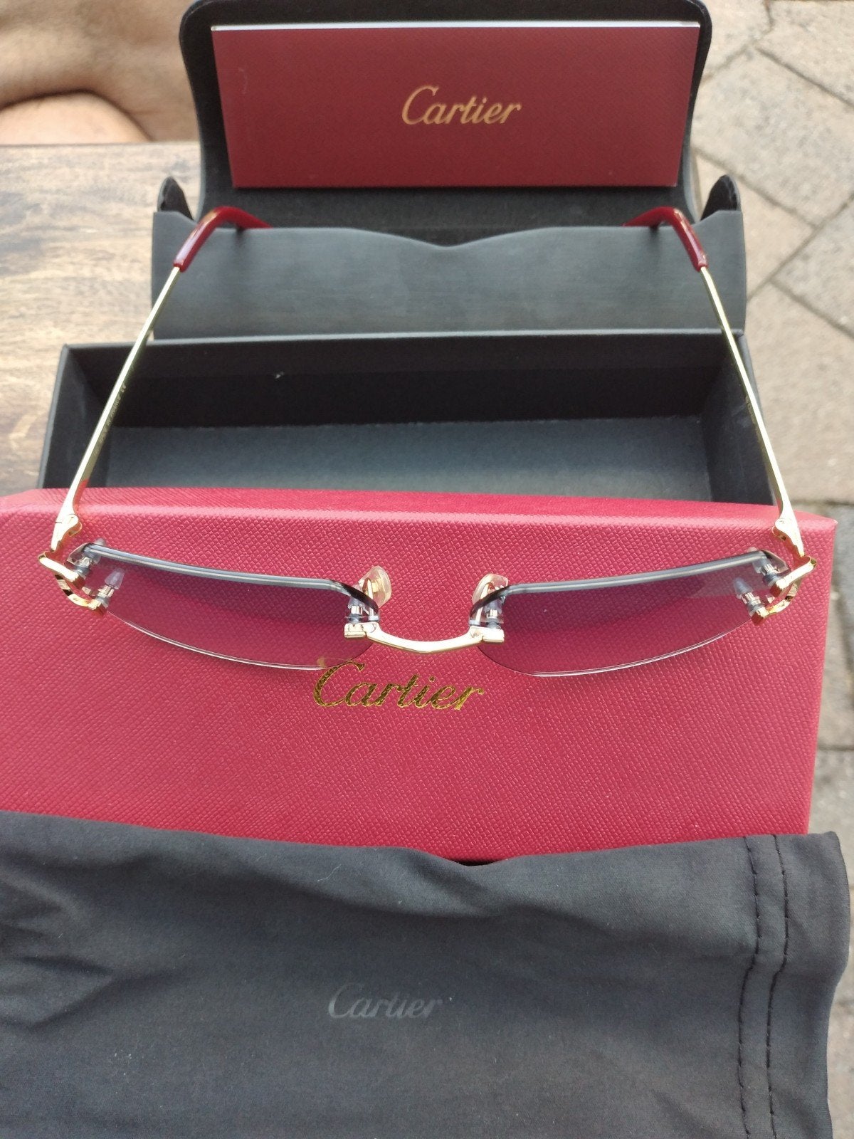 mooie originele cartier zonnebril, Ophalen of Verzenden, Zo goed als nieuw, Overige merken