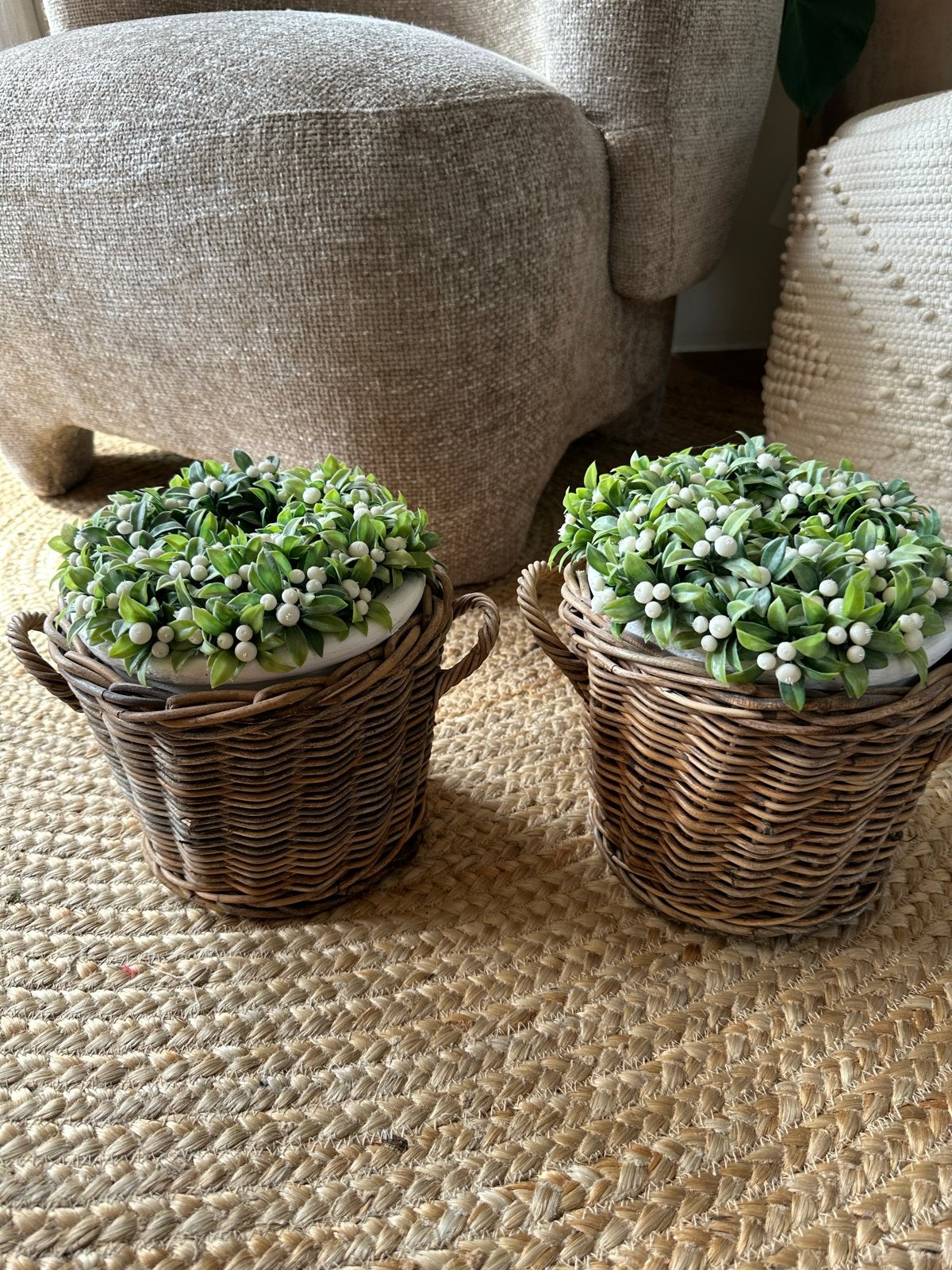 2 mooie Riviera Maison potten, Ophalen, Natuurlijk materiaal, Bruin, Landelijk