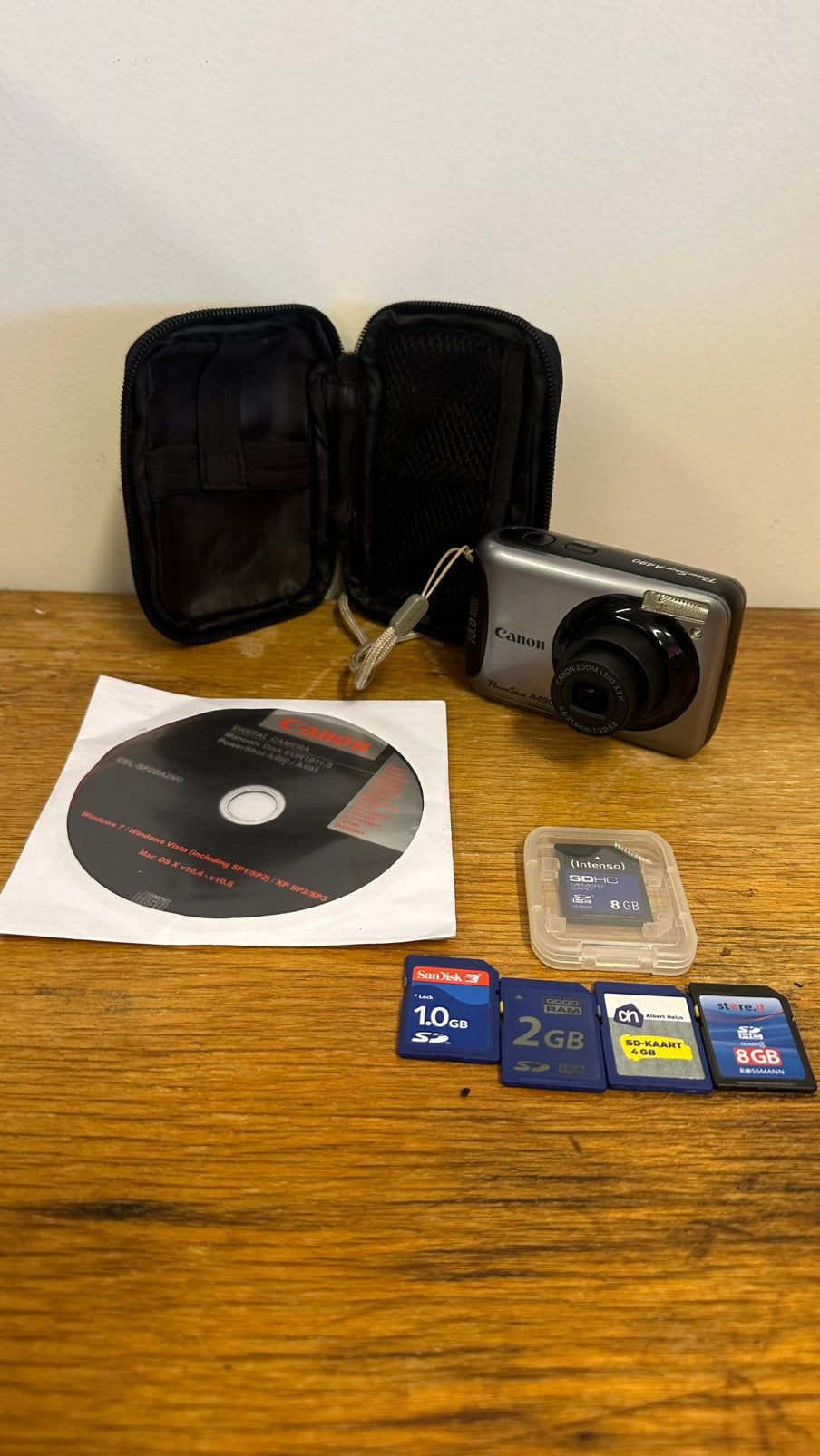 Canon PowerShot A490 Set-Vintage Y2K Digicam getest & werkt, Ingebouwde flitser, Canon, Canon, Canon straat