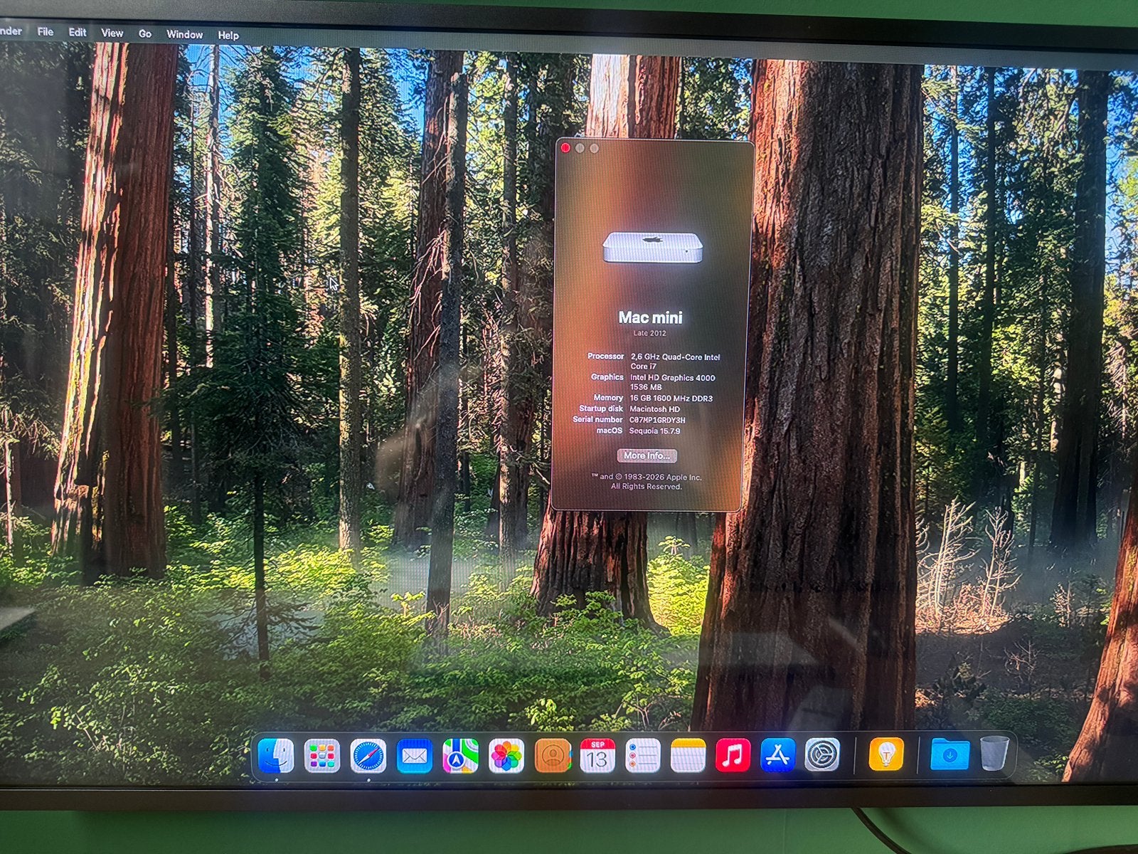 Mac mini i7 late 2012 met sequoia, Computers en Software, Ophalen of Verzenden, Mac Mini, SSD, 2 tot 3 Ghz