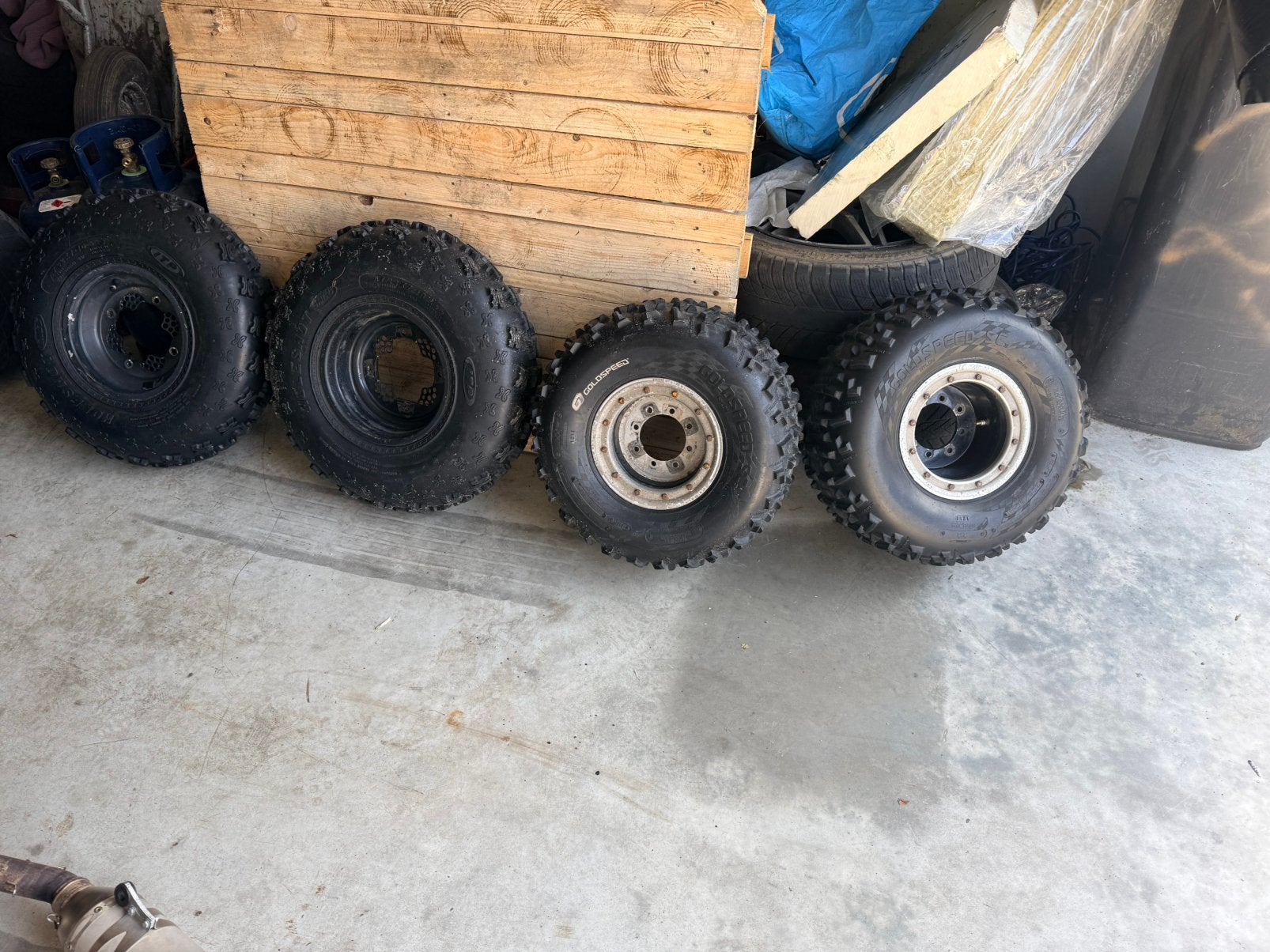 Yamaha Raptor cross set van goldspeed racing quadlock velgen, Ophalen