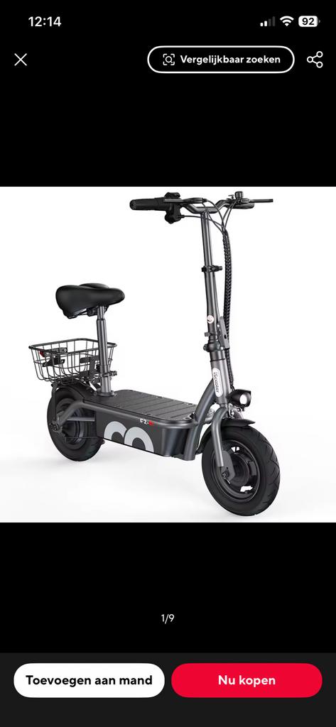iScooter F2 Elektrische Scooter 500W Opvouwbaar, Ophalen of Verzenden, Nieuw, Elektrisch, Overige merken