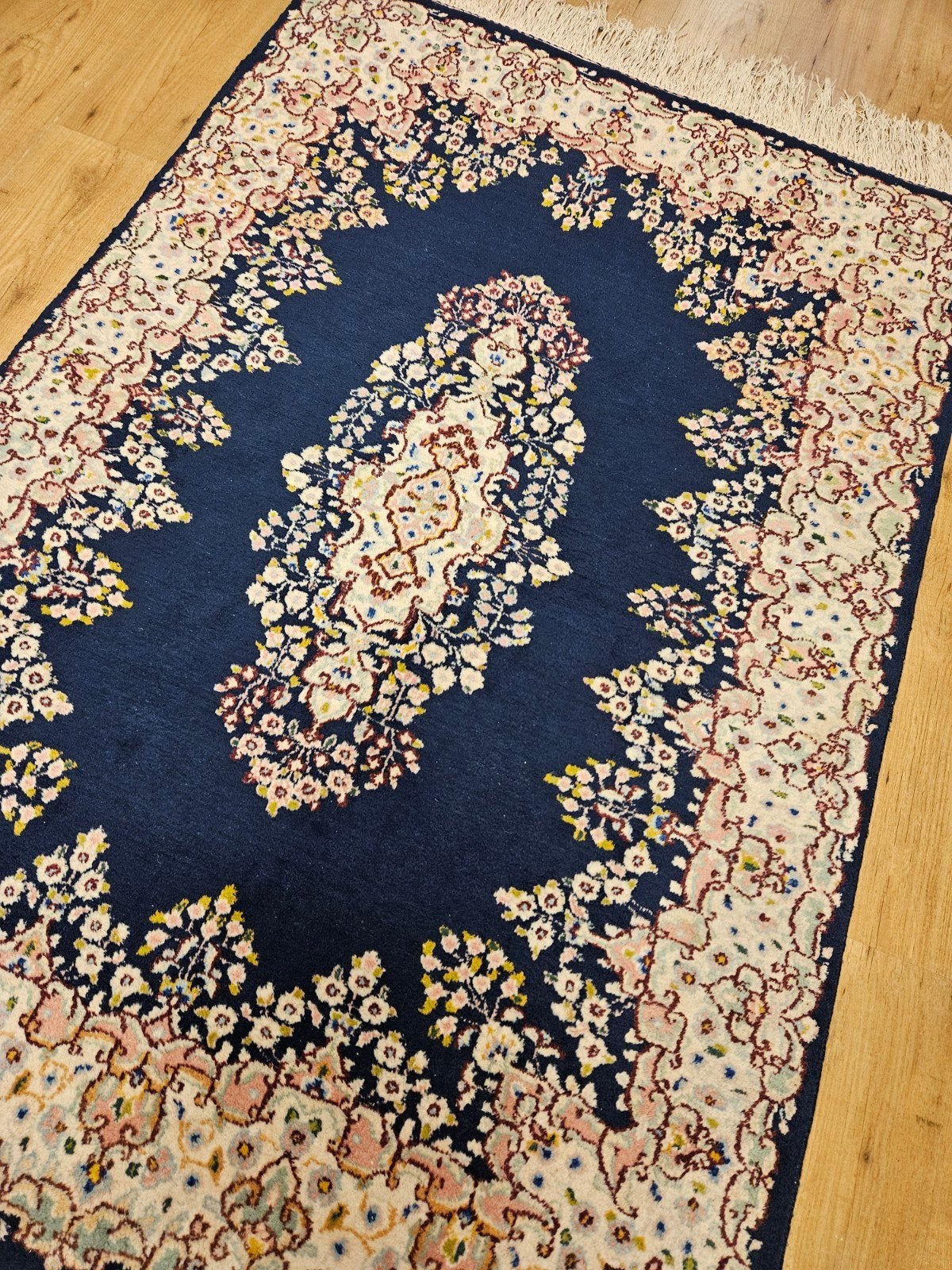 Vintage handgeknoopt perzisch tapijt kirman 180x124, Info@SlatsAntiek.nl, Tweedehands, 100 tot 150 cm, Ophalen of Verzenden