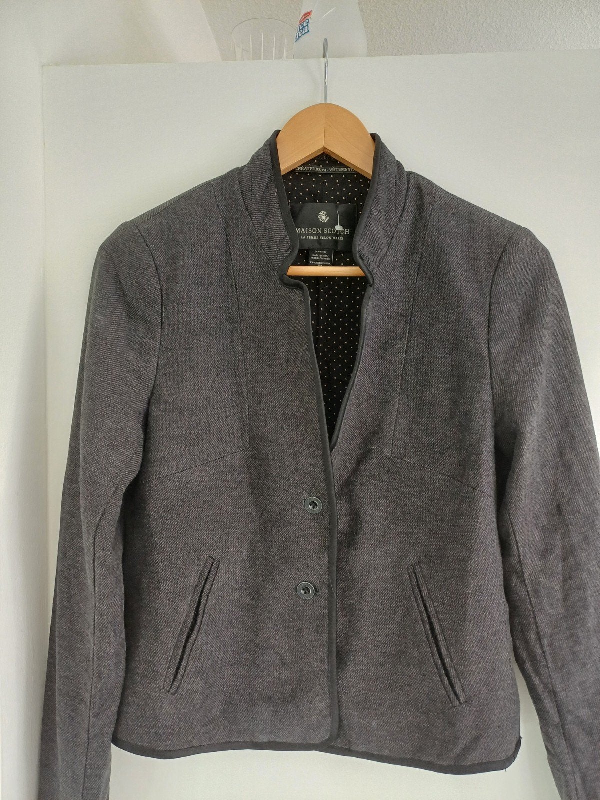 Maison Scotch jasje maat 2 / maat 38, Maat 38/40 (M), Zo goed als nieuw, Jasje, Grijs