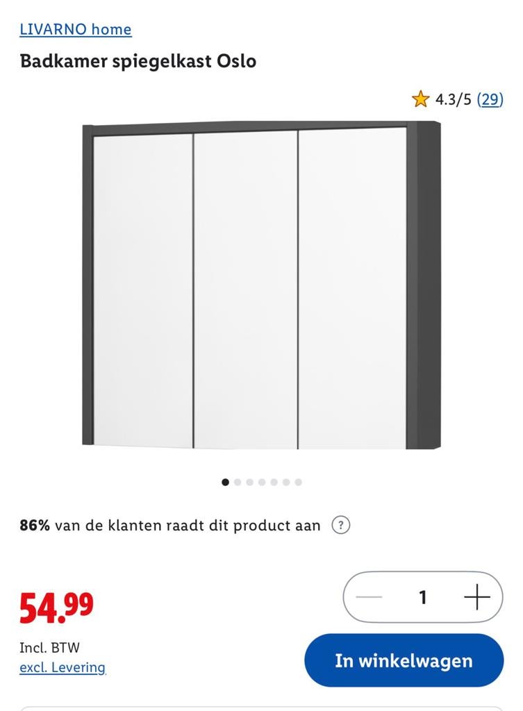 Mooie antraciete badkamer spiegelkast | nieuw in doos!, Huis en Inrichting, Badkamer | Badkamermeubels, Ophalen, Overige typen