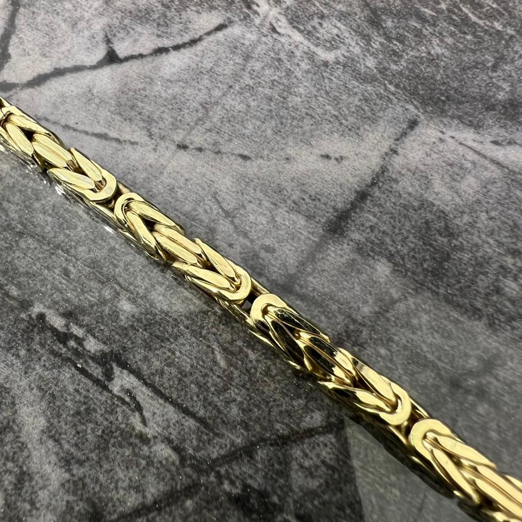14k gouden armband koningsschakel italy, Ophalen of Verzenden, Zo goed als nieuw, Goud