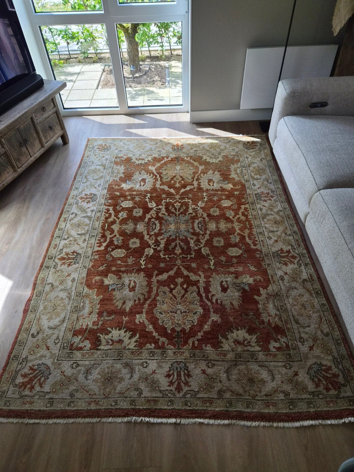 Mooi oud wollen vloerkleed 234x167 cm met certificaat, Ophalen, Gebruikt, 150 tot 200 cm, Ziegler