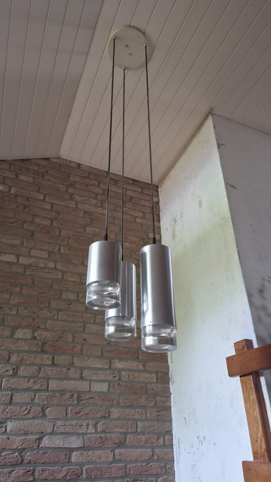 RAAK Amsterdam B-1069 Hanglamp 3 cilinders met kristal, Ophalen of Verzenden, Gebruikt, Glas, E27 (groot)