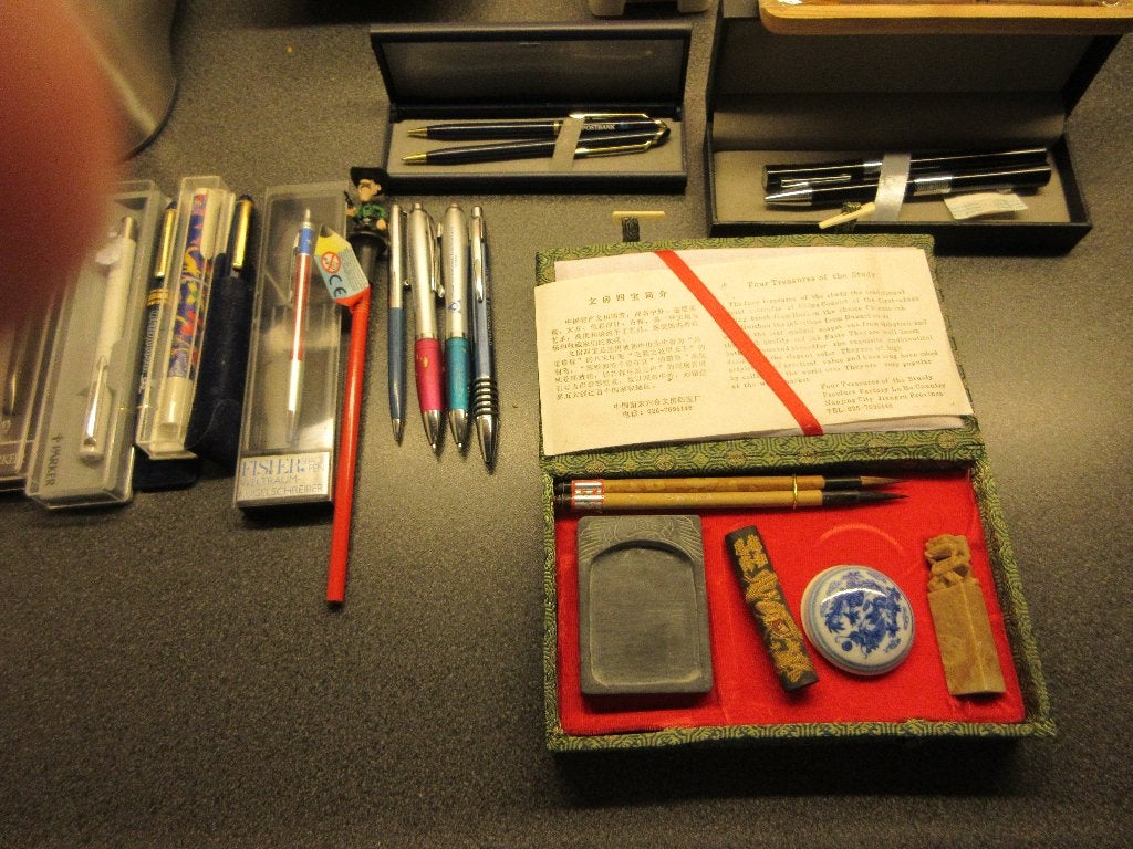 Kleine verzameling bijzondere pennen, Verzamelen, Pennenverzamelingen, Pennenset, Parker, Met doosje, Ophalen of Verzenden