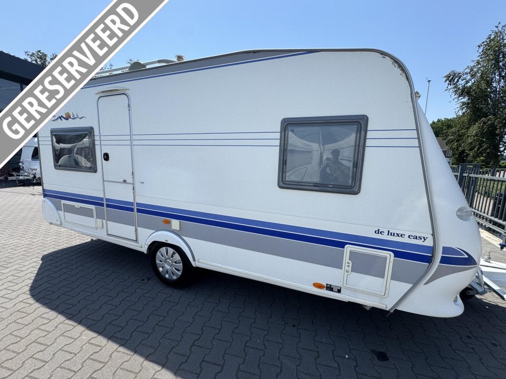 Hobby De luxe Easy 460 UFE / rondzit + Fransbed + voortent, Caravans en Kamperen, Caravans, Overige typen, Rondzit, Hobby, Bedrijf
