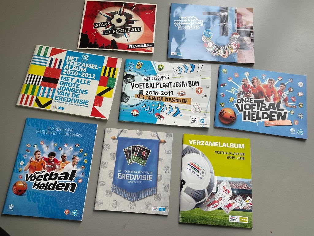 8 complete voetbalalbums van Albert Heijn, C 1000 en Plus. , Ophalen of Verzenden, Zo goed als nieuw, Overige binnenlandse clubs