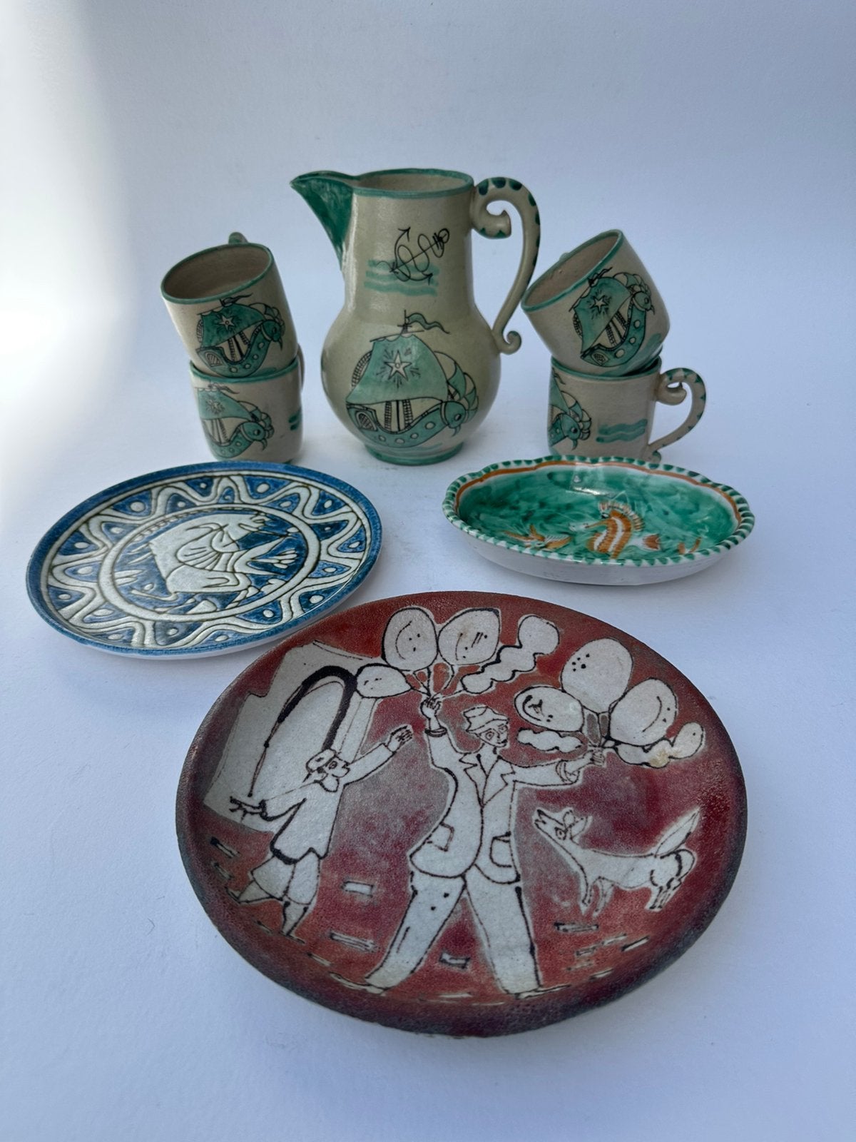 Koop Keramiek Italy 1950 8 stuks VIETRI, Ophalen of Verzenden