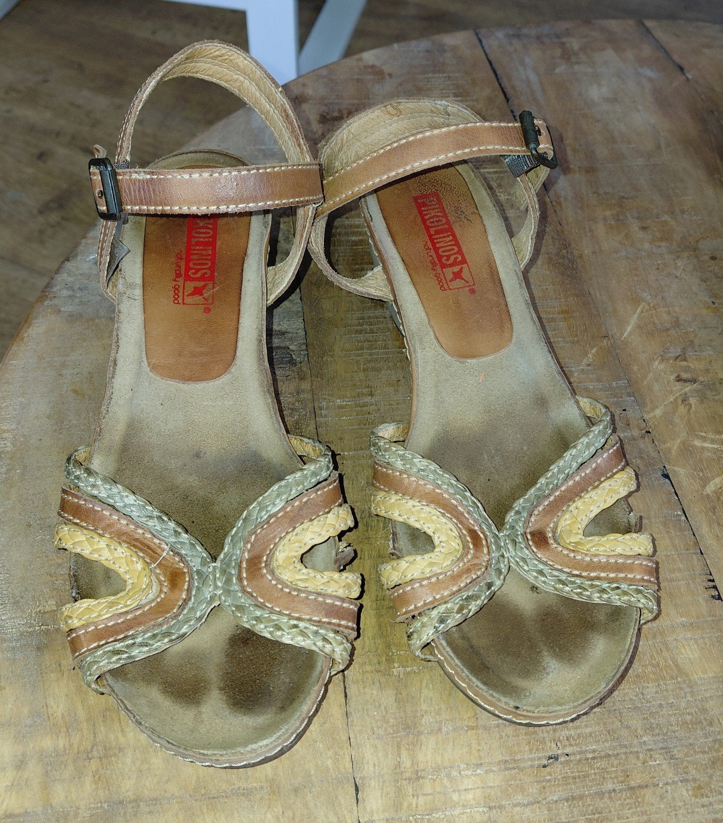 Polikinos sandalen met sleehak, maat 38, Kleding | Dames, Ophalen of Verzenden