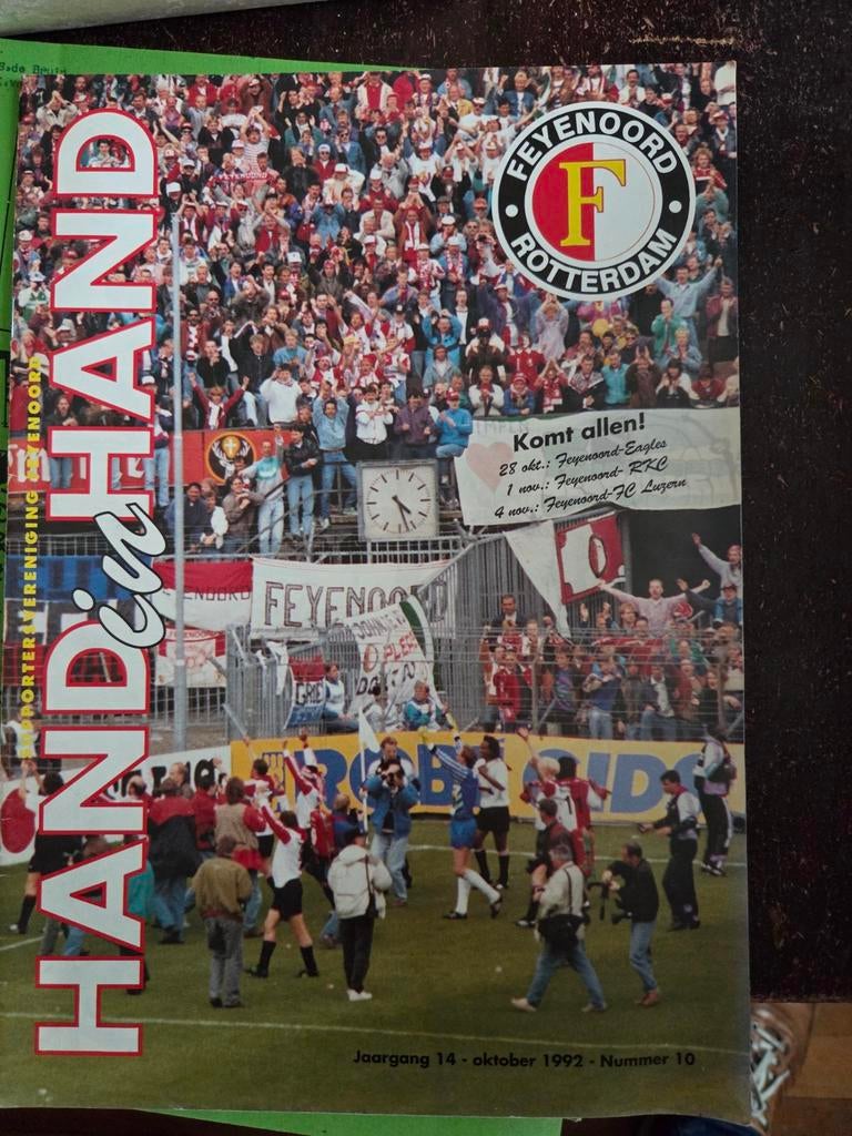 Feyenoord Hand in Hand magazines okt 1992 t/m feb 1996, Boeken, Ophalen of Verzenden, Gelezen, Sport en Vrije tijd