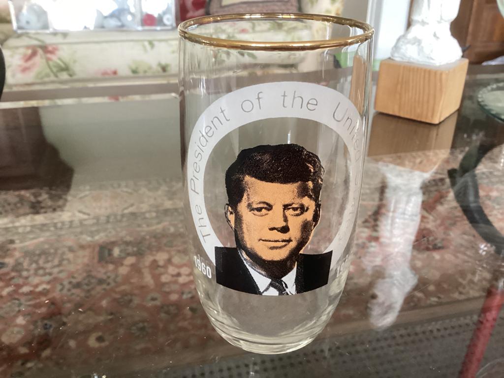 John F. Kennedy glas 1960 - 1963, Ophalen of Verzenden, Zo goed als nieuw, Gebruiksvoorwerp