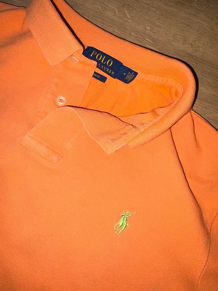 Polo Ralph Lauren Slim Fit Polo Oranje Maat M, Ophalen of Verzenden, Gedragen, Maat 48/50 (M), Oranje