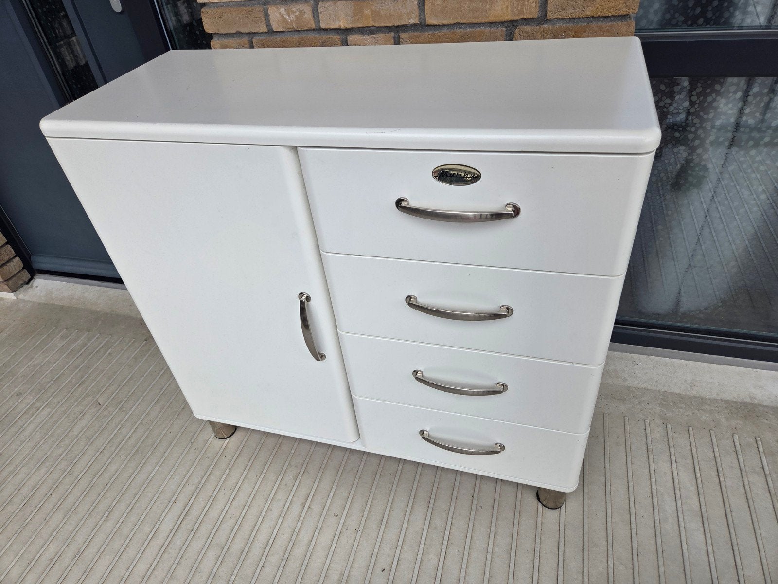 Kast Malibu Dressoir - Wit met lades en deur, Huis en Inrichting, Kasten | Ladekasten, Ophalen, Gebruikt, 50 tot 100 cm, Minder dan 100 cm