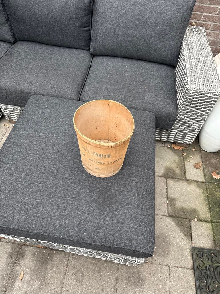 Vintage houten emmer 'Pate Fraiche' - Decoratief, Ophalen of Verzenden