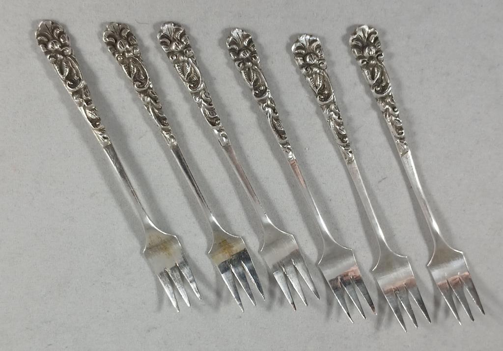 6 Djokja mini vorkjes antiek 800 zilver, Ophalen of Verzenden, Zilver