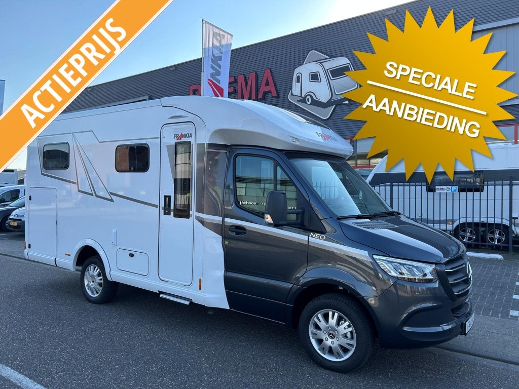 Frankia Neo T 7 GDK Mercedes automaat, Enkele bedden, garage, Caravans en Kamperen, Ringverwarming, Koelkast, 6 tot 7 meter, Bedrijf