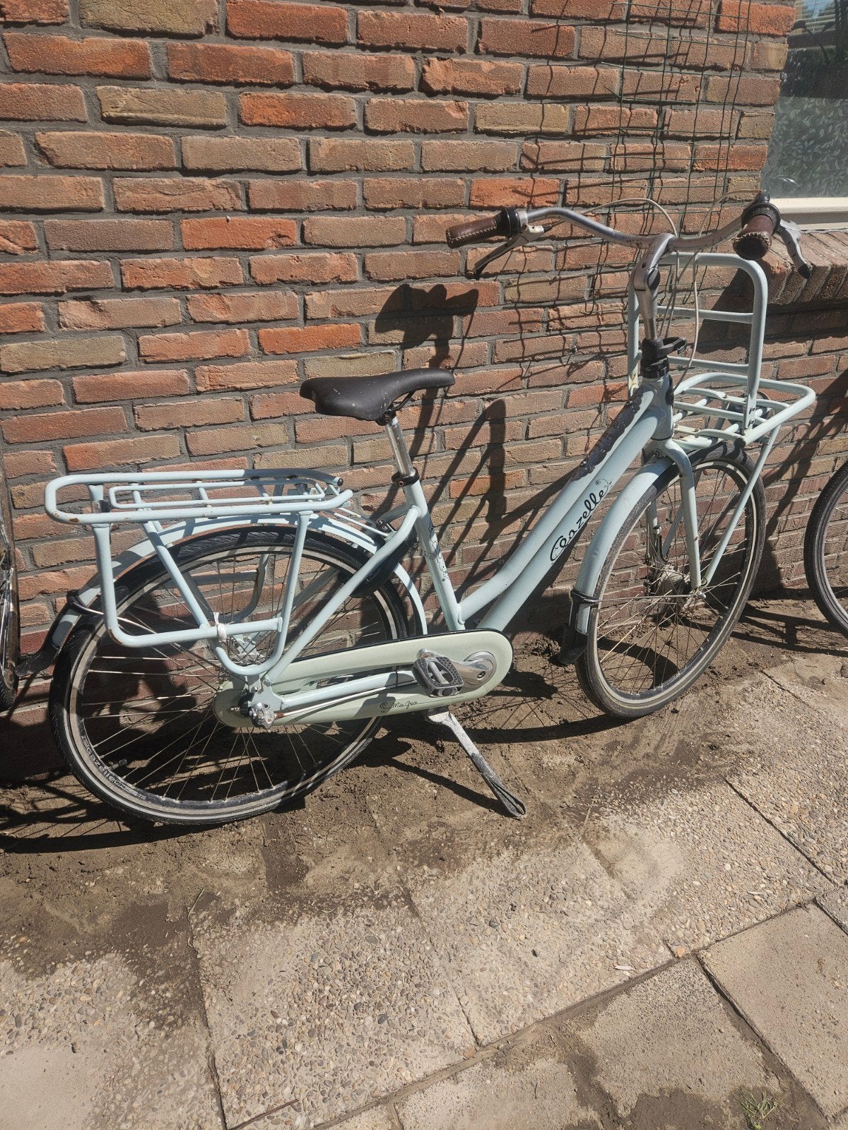 Gazelle Transportfiets - Lichtblauw met Voordrager, Terugtraprem, Gebruikt, Versnellingen, Ophalen of Verzenden