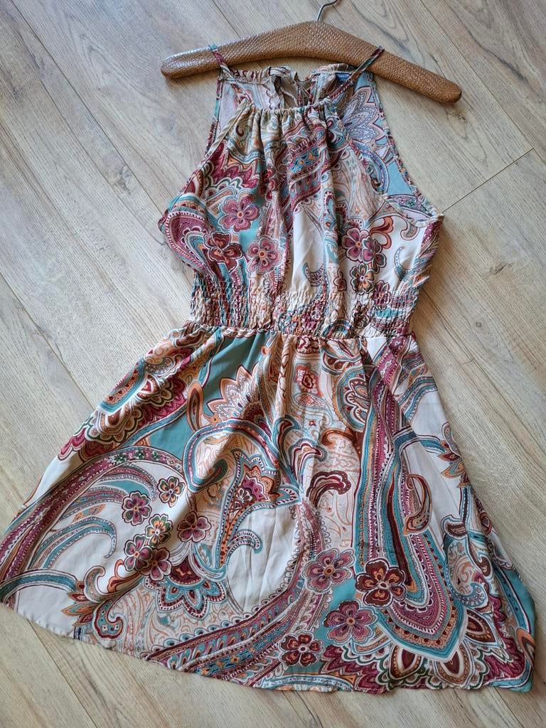 Boho halterjurkje, meerkleurig, maat 40, luchtig model, Kleding | Dames, Maat 38/40 (M), Overige kleuren, Ophalen of Verzenden