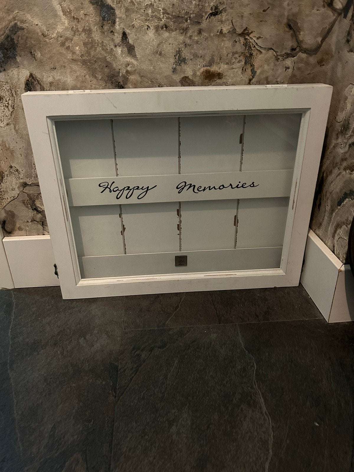 Riviera maison grote Witte fotolijst 'Happy Memories', Ophalen, Gebruikt, Hout, 50 tot 75 cm