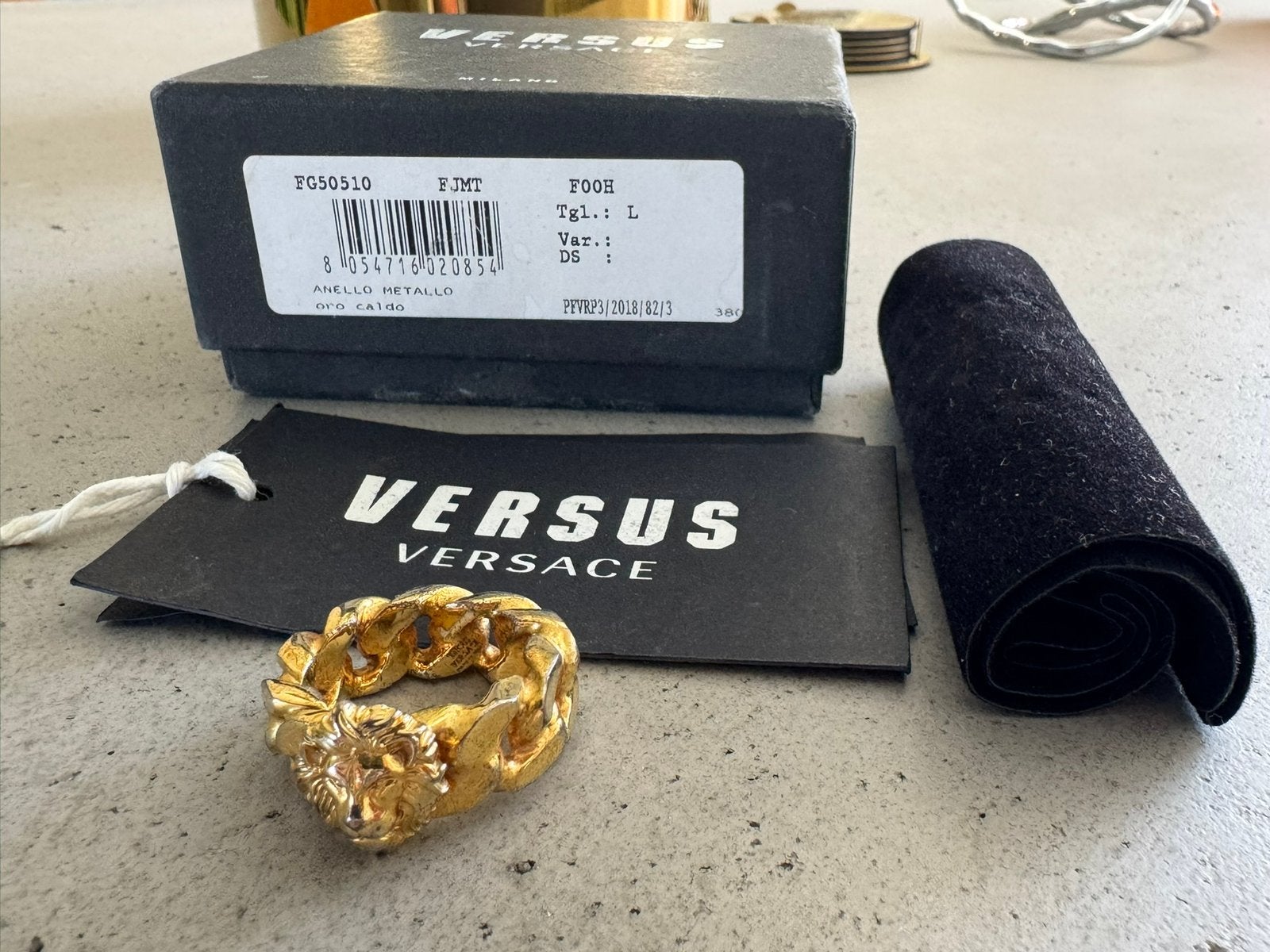 Super mooie Originele Versace Versus ring Maat:L IZGST!, Gebruikt, 20 of groter, IJzer of Staal, Ophalen of Verzenden