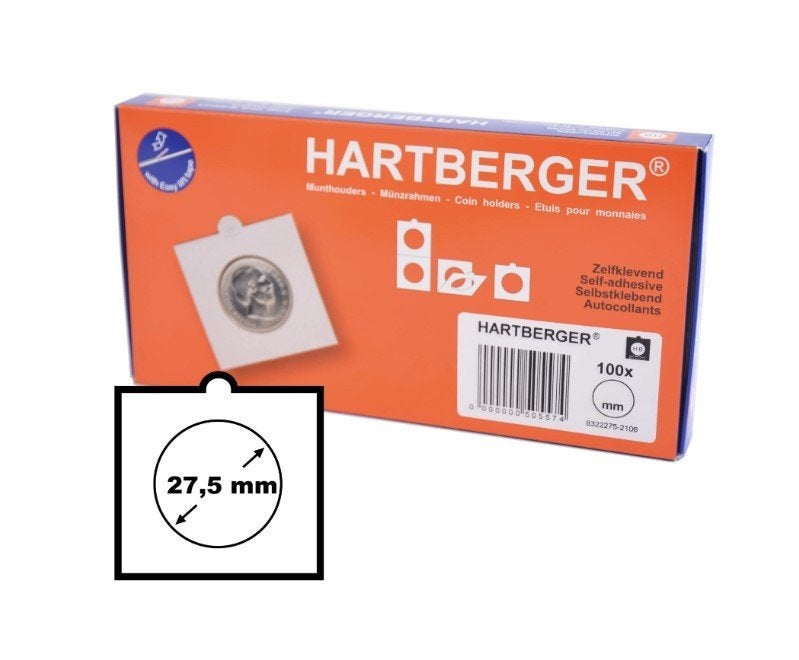 Hartberger Munthouders 27,5mm zelfklevend (100 stuks), Postzegels en Munten, Ophalen of Verzenden, Overige typen