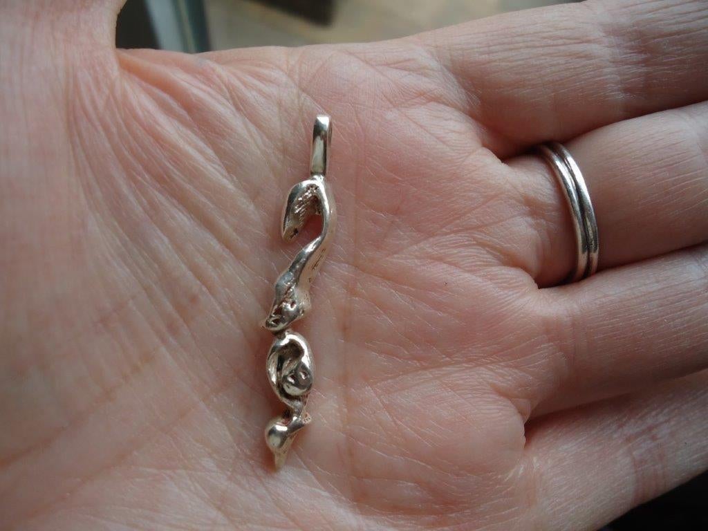 mooi echt zilveren langwerpig hangertje edelsmid 925 massief, Sieraden, Tassen en Uiterlijk, Kettinghangers, Ophalen of Verzenden