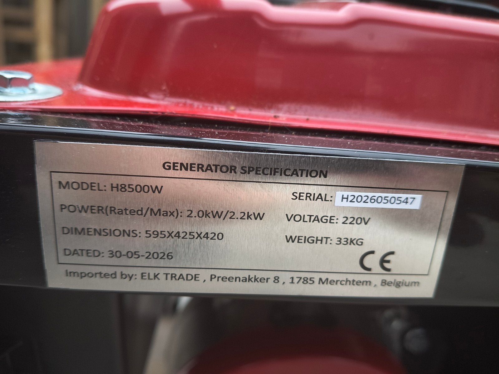 noodstroom aggregaat 2kva, Ophalen, Zo goed als nieuw