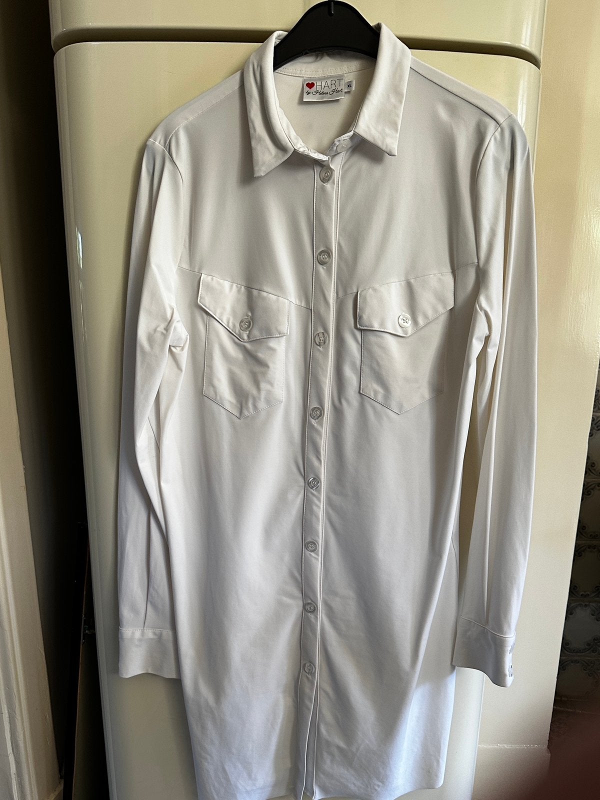 Lange witte Helena Hart blouse / tuniek travelstof > mt XL, Wit, Maat 42/44 (L), Zo goed als nieuw, Helena Hart