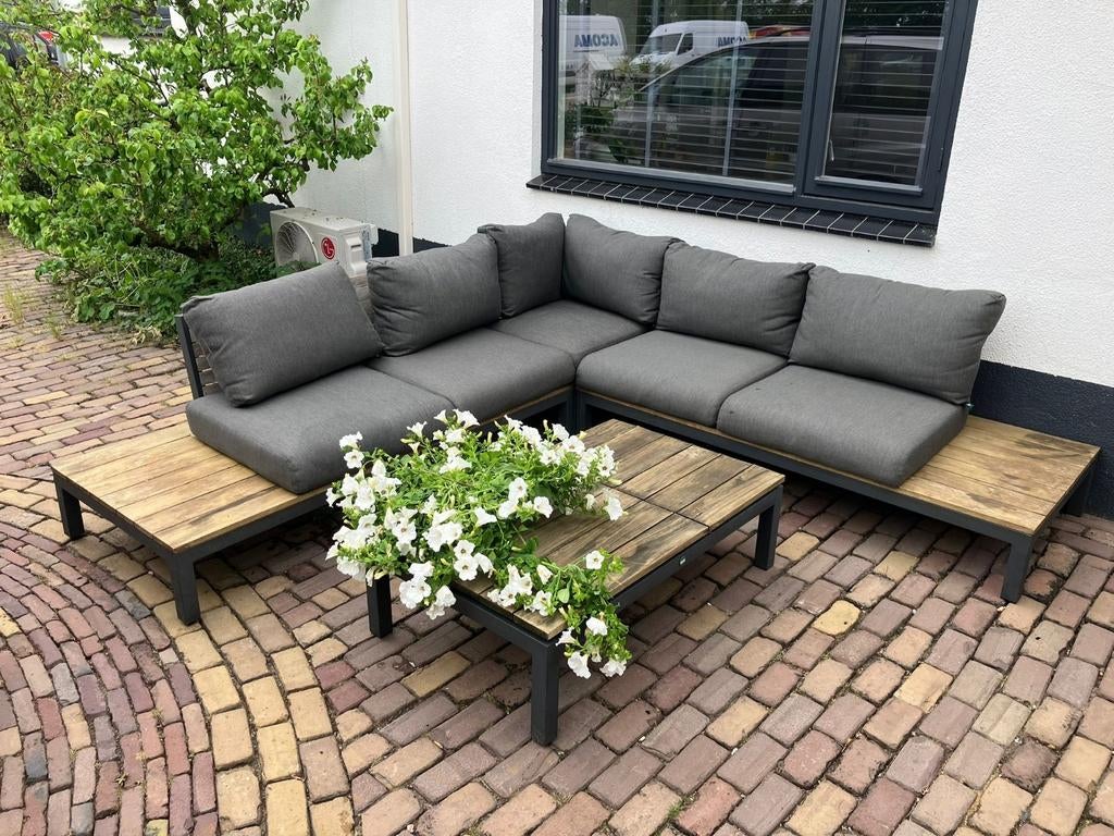 Luxe SUNS Memphis loungeset aluminium teak, Tuin en Terras, Ophalen, Gebruikt, Aluminium, Loungeset