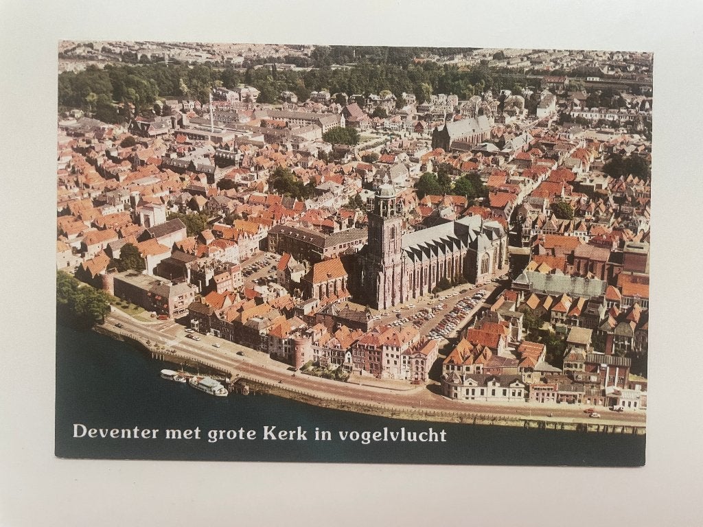 D249 Ansichtkaart Deventer : Deventer in vogelvlucht., Verzamelen, Ansichtkaarten | Nederland, Ophalen of Verzenden, Voor 1920