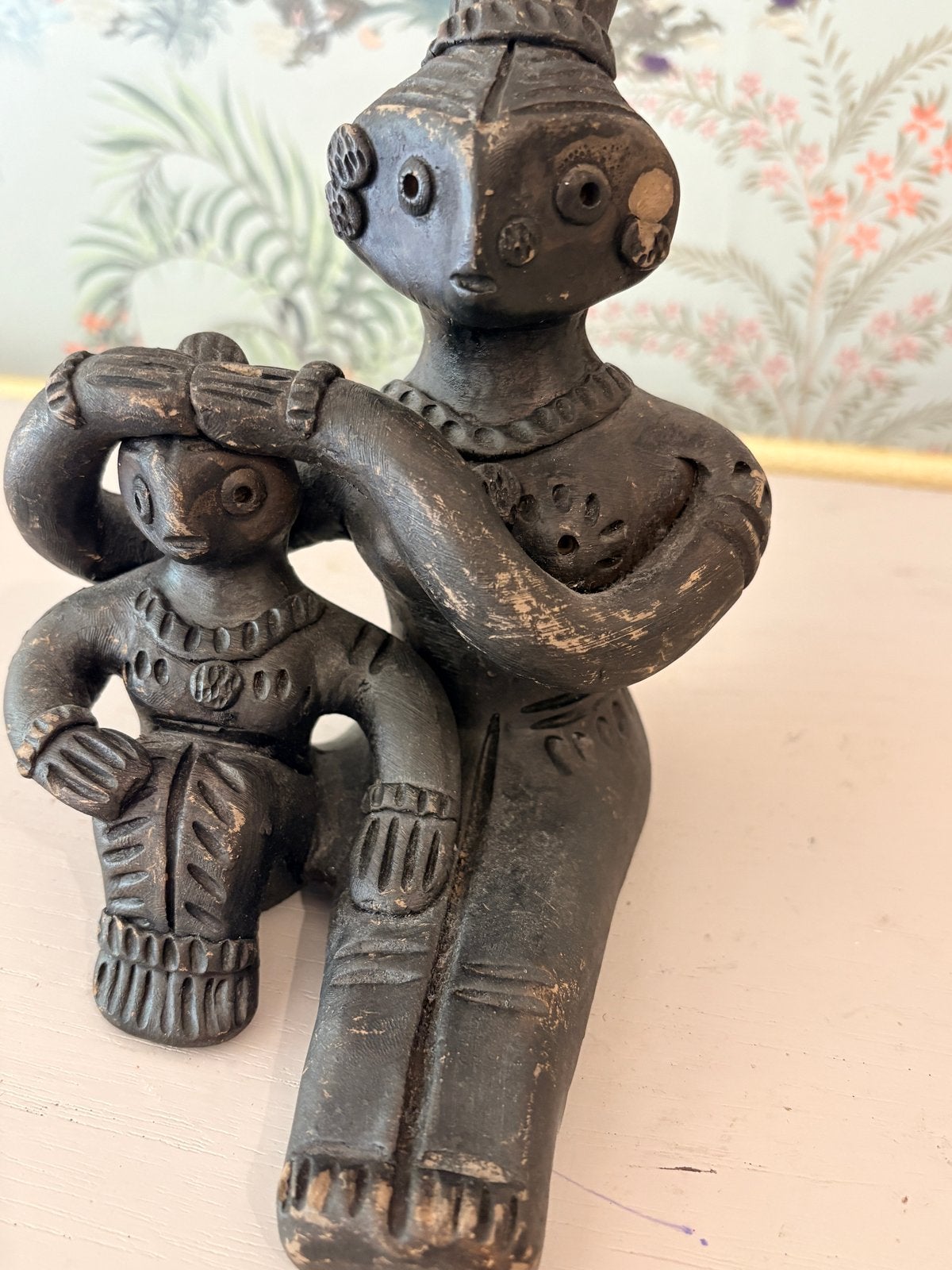Tepa Putul - Moeder en Kind (Bangladesh) - Zeldzaam Klei, Antiek en Kunst, Steen/keramiek, Handgemaakt, Overige herkomsten, Beeld