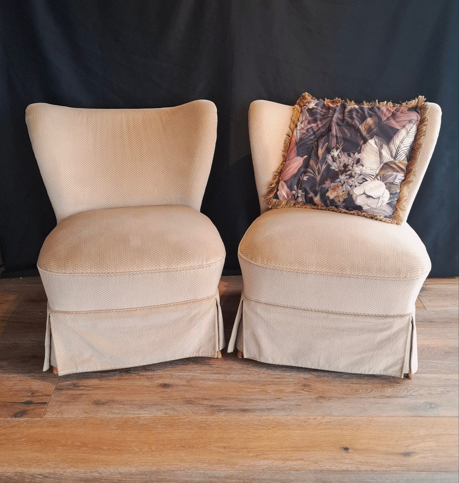 Set Poederoze Vintage "Boudoir" Fauteuils, Ophalen