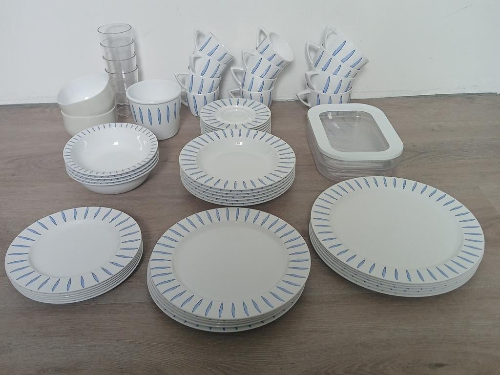 54 delig mepal servies lavendel, Ophalen of Verzenden
