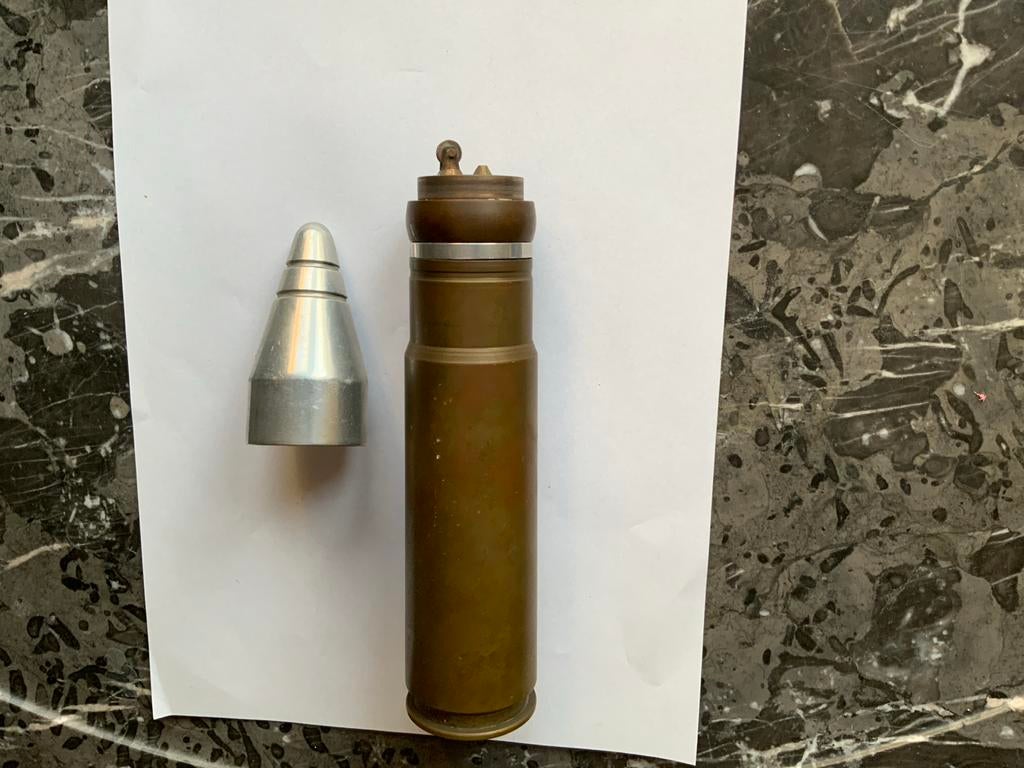 Trench art aansteker 40 mm koude oorlog, Verzamelen, Ophalen of Verzenden, Overige soorten, Overige gebieden, Overige typen