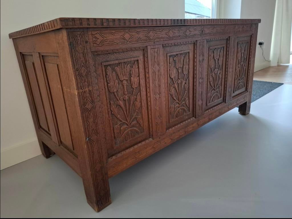 GEZOCHT (NIET TE KOOP)  Houten kist, Huis en Inrichting, Kasten | Dressoirs, Ophalen, Zo goed als nieuw, 25 tot 50 cm, 50 tot 100 cm