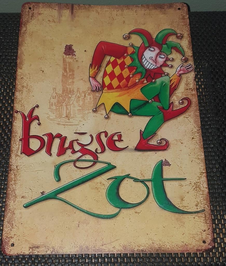 Brugse Zot Wandbord Mancave Bar Kroeg Garage, Ophalen of Verzenden, Nieuw