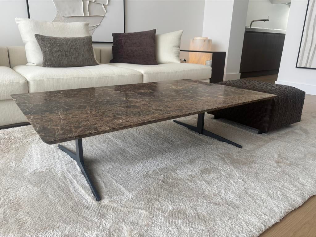 Flexform Fly coffeetable 80x130cm emparador marmer showmodel, Huis en Inrichting, Tafels | Salontafels, Rond, Ophalen of Verzenden