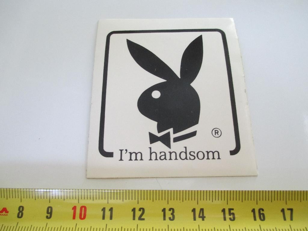sticker transparant PLAYBOY I'm handsom, Verzamelen, Stickers, Zo goed als nieuw, Ophalen