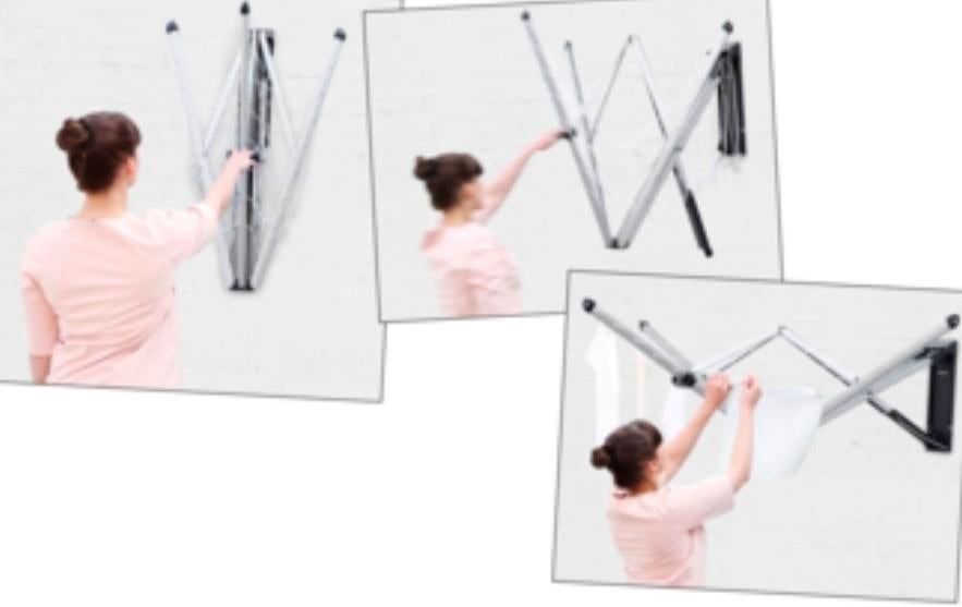 Brabantia Wallfix droogmolen in goede staat., Tuin en Terras, Droogmolens en Wasrekken, Ophalen, Gebruikt, Droogmolen