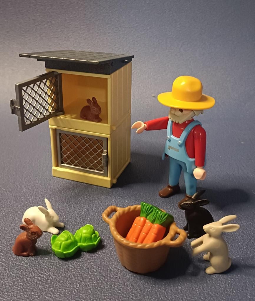 Playmobil 4491 Opa met Konijnen Hok, Kinderen en Baby's, Speelgoed | Playmobil, Ophalen of Verzenden, Zo goed als nieuw, Complete set
