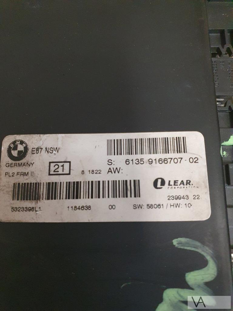 BMW 1 serie E81 E87 licht verlichting module LEAR 9166707, Auto-onderdelen, Ophalen of Verzenden, Gebruikt, BMW