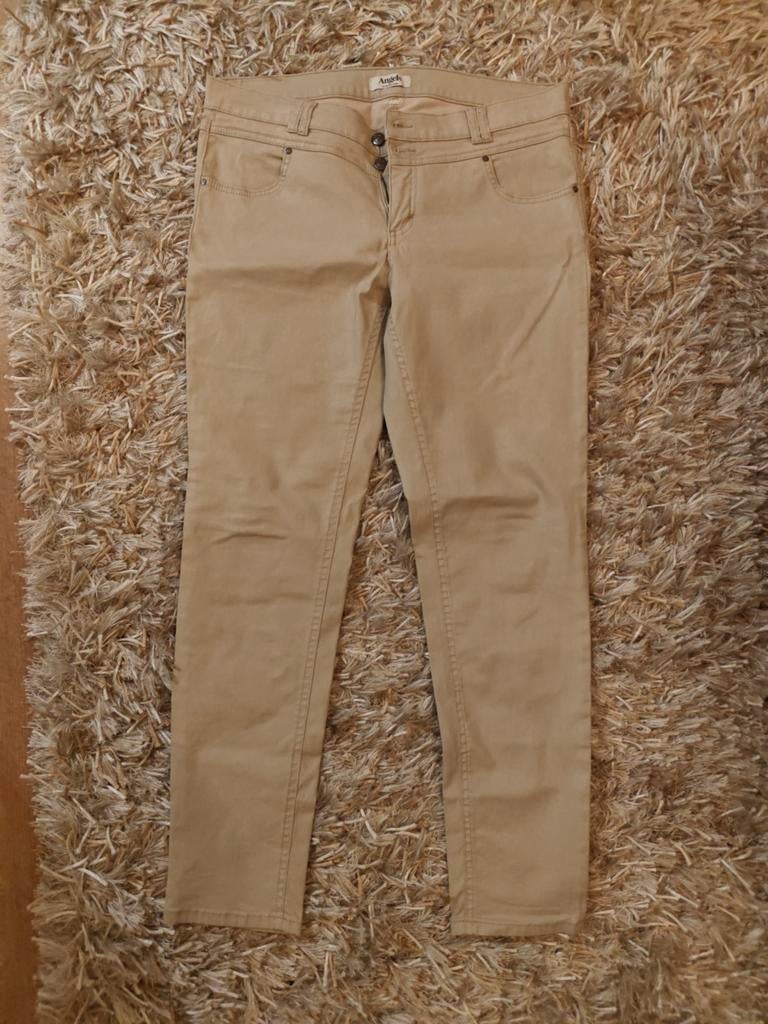 Angels ecru broek met waxcoating, Kleding | Dames, Beige, Maat 42/44 (L), Ophalen of Verzenden, Zo goed als nieuw