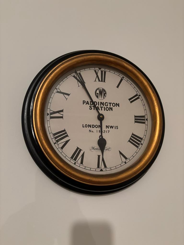 GWR Paddington Station Klok - Londen NW15, Ophalen of Verzenden, Zo goed als nieuw, Analoog, Wandklok