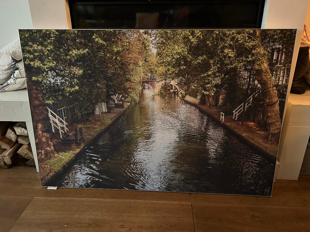 Akoestisch wandpaneel Oudegracht Utrecht schilderij, Huis en Inrichting, Ophalen, Zo goed als nieuw