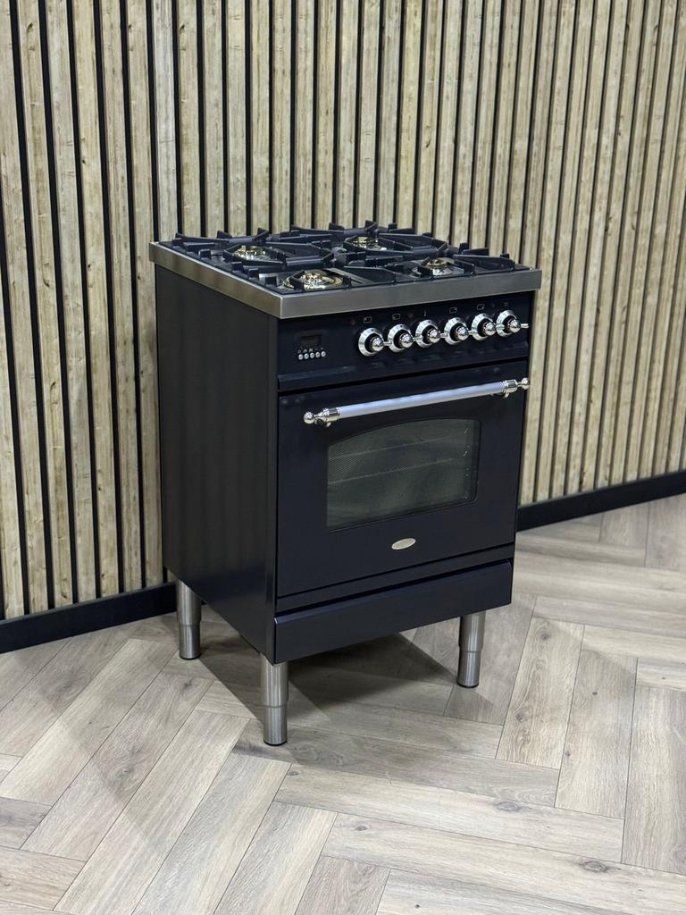 Prachtig Boretti 60cm fornuis op Gas 4 pits, Witgoed en Apparatuur, Fornuizen, Ophalen of Verzenden, Grill, Gas, 4 kookzones